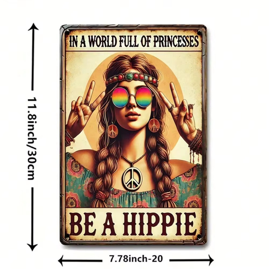 CIFBUY BOHO Vintage Metall-Wandkunstschild in Multicolour, abstraktes Eisen-Wandbild für drinnen und draußen - Bild 3