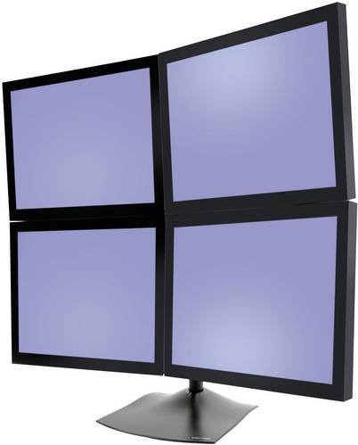 Ergotron DS100 4fach Monitor-Standfuß Schwarz rotierbar mit 75x75 VESA-Halterung - Bild 1