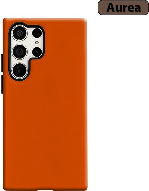 Stoßfeste Doppelschicht Handyhülle für Samsung Galaxy S25 Ultra, S24 und S23 Ultra Plus in Orange - Bild 1