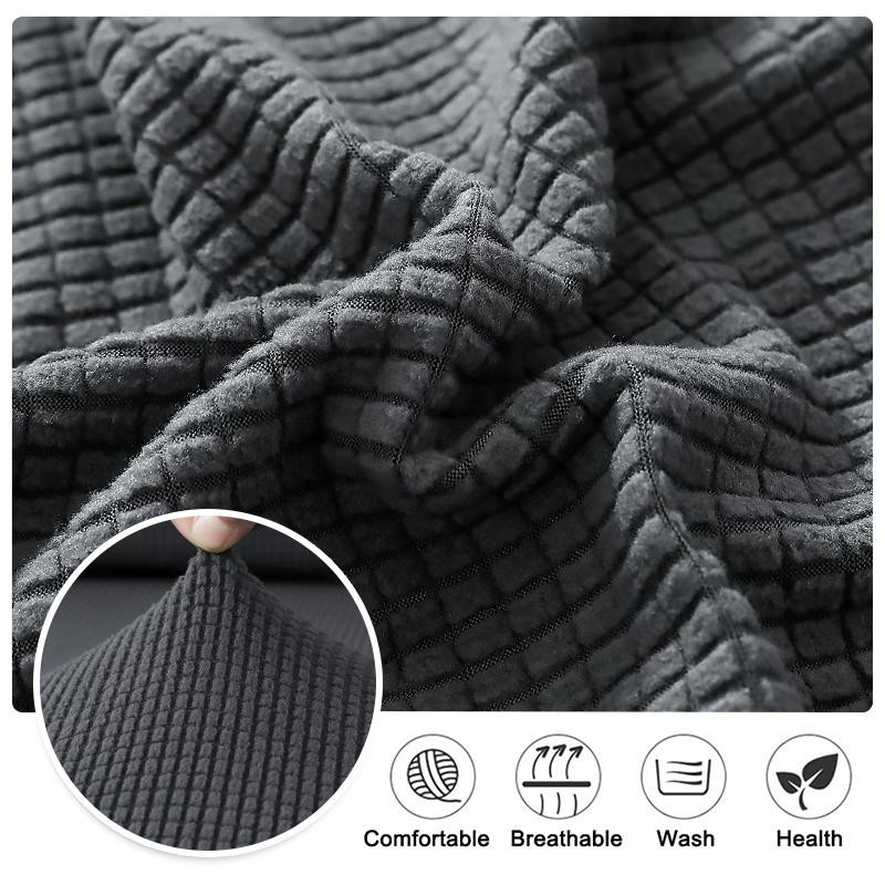 Stretch Ärmelloser Futonbezug mit Volant Jacquard für Schlafsofa und Couch, Geometrisches Design, Polyester, Breite: 120 cm bis 145 cm - Bild 2