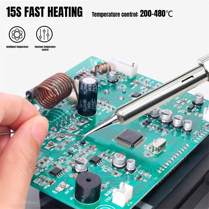 Bromose 8586D 2-in-1 Lötstation mit Heißluftgebläse und Lötkolben, Schwarz, digitale Temperaturanzeige für SMD-Reparaturen und Schweißarbeiten - Bild 4