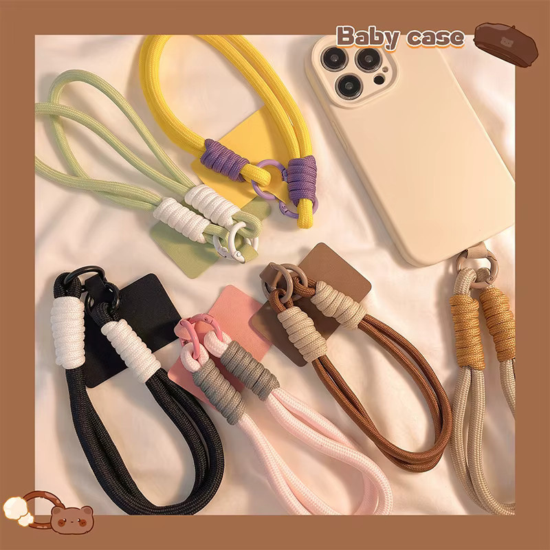 Handgefertigtes geflochtenes Handy-Lanyard für iPhone 17 Pro Max in Pink, kurzes Handgelenkband als Anti-Verlust-Anhänger und Hängegurt - Bild 2