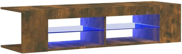 vidaXL TV-Schrank mit LED-Leuchten in Räuchereiche, modern, B/T/H: 135 x 39 x 30 cm - Bild 1