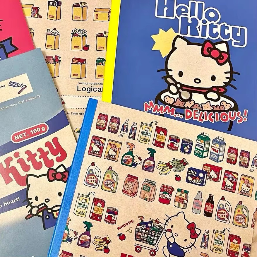 5er Set Hello Kitty Notizbücher B5 mit Linien und Softcover in Mehrfarbig - Bild 3