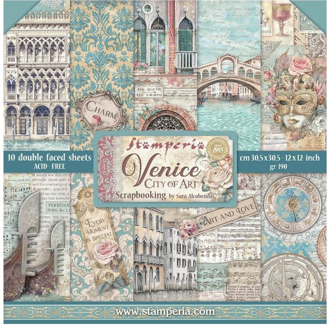 Stamperia Scrapbook-Block Venice in Multicolor - Bild 1