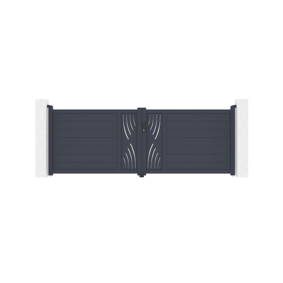 Casanoov Flügeltor Veleta Aluminium mit Ranger B150 Motorisierung, Farbe: Anthrazit, Breite: 355 cm, Höhe: 120 cm - Bild 2