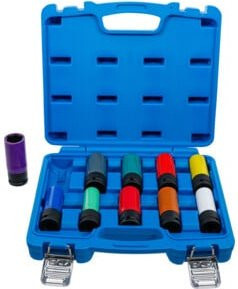 BGS Kraft-Schoneinsatz-Satz aus Chrom-Molybdänstahl mit 10 Teilen, Antrieb Innenvierkant 1/2 Zoll, Schlüsselweite 15 bis 24 mm und Spezial-Radschrauben - Bild 1