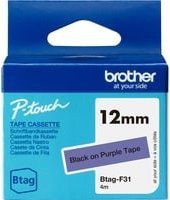 Brother Schriftband Btag-F31 Thermoband in Schwarz und Lila für P-Touch N10, N20 und N25BT - Bild 1