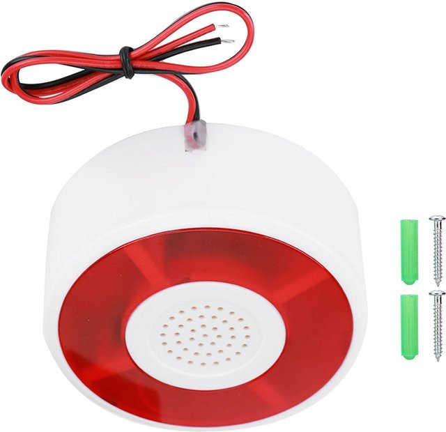 GoolRC DC 12V LED Blinklampe Sicherheitsalarm Warnleuchte mit Sirene in Rot und Weiß - Bild 1
