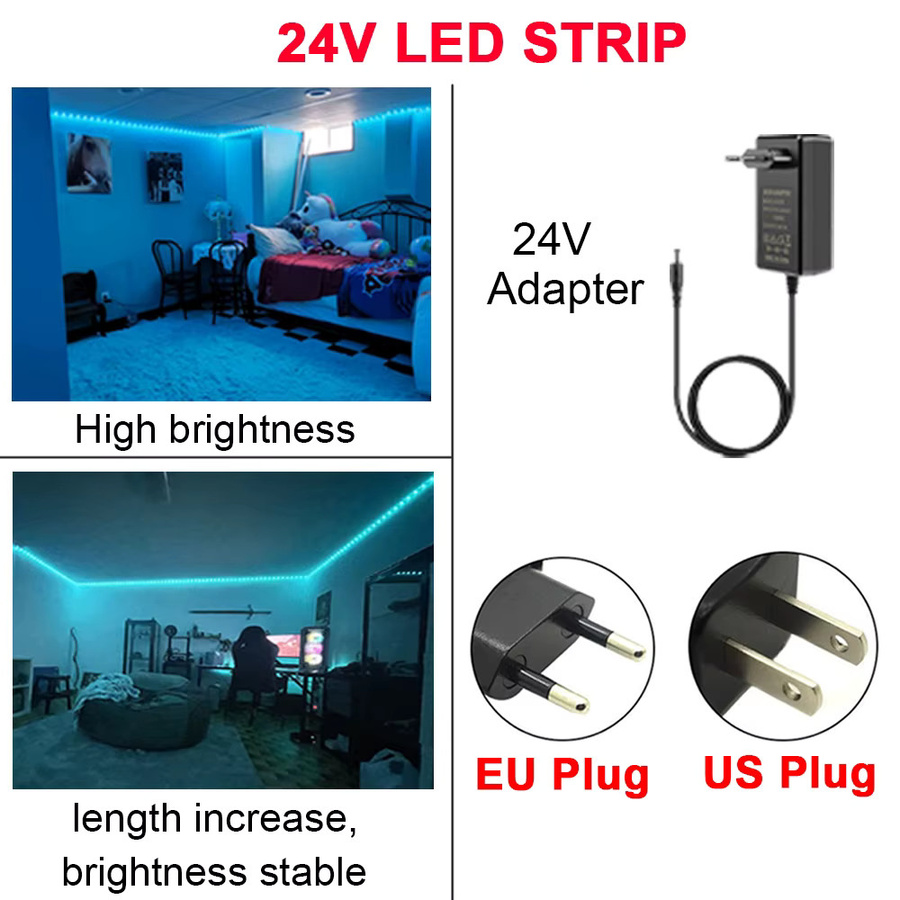 Mikenoon RGB LED-Lichtstreifen 24V mit Musik-Synchronisation und App-Steuerung, Multicolour SMD LED-Band für Schlafzimmer und Partydekoration - Bild 4