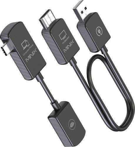 Minix C1 USB-C zu HDMI Funkübertragungs-Set in Schwarz mit 5GHz und Full HD Auflösung bis 50m Reichweite - Bild 1