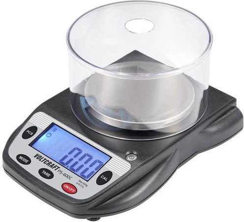 VOLTCRAFT PS-600C Präzisionswaage in Schwarz mit 600g Wägebereich und 0,01g Ablesbarkeit - Bild 1