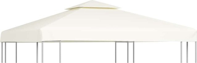 vidaXL Pavillon-Ersatzdach aus PVC-beschichtetem Polyester, Cremeweiß, B/T: 300 x 300 cm, UPF 50 - Bild 1