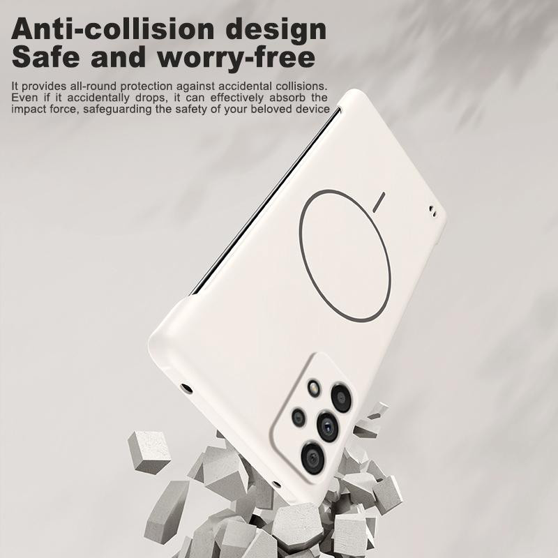 Rahmenlose magnetische kabellose Lade-Handyhülle für Samsung Galaxy A3 A73 A33 A53 5G, Schlanke Hartschalen-Rückseite in Schwarz, Beige oder Pink - Bild 2