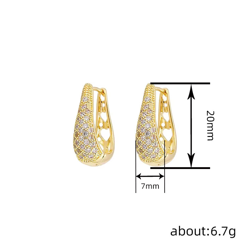 Huitan Gold Creolen, Zirkonia, Damen - Bild 3