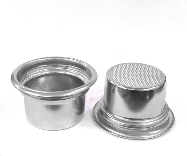 YUAN-ECT Präzisionsfilterkorb für 58 mm Siebträger, 4-Tassen-Kaffeekorb aus Edelstahl, Silber, 26 g Kapazität für doppelten Espresso - Bild 1