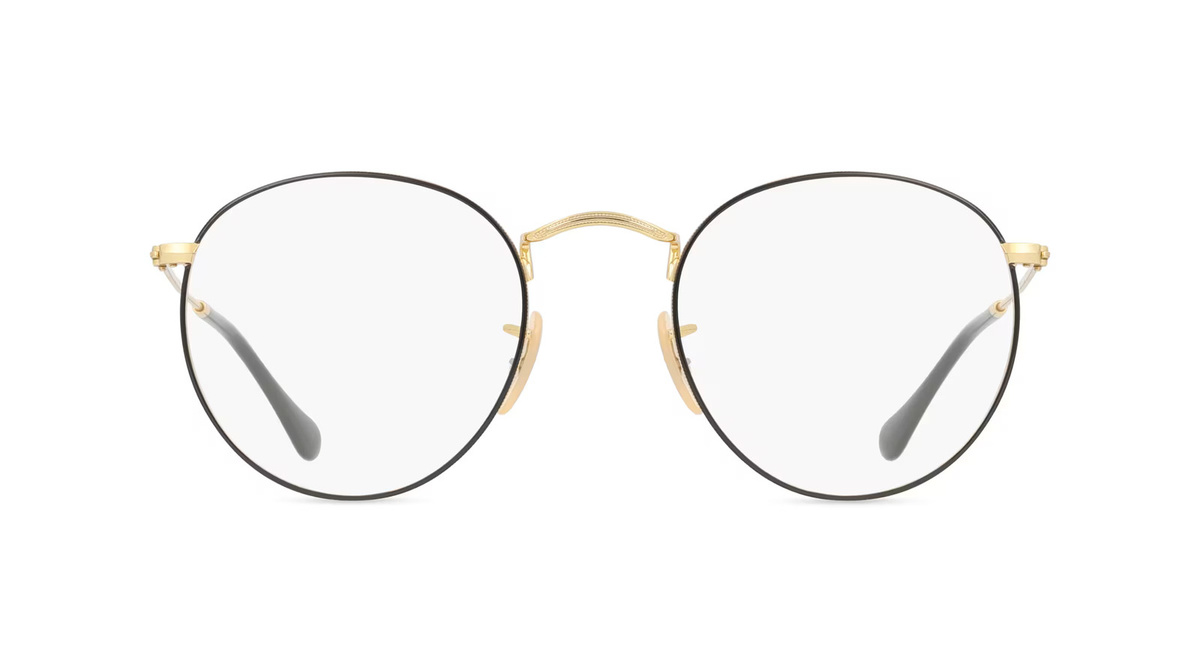 Ray-Ban RX3447V Korrektionsbrille, Vollrand, Rund, Metall, Unisex, schwarz, gold - Bild 1