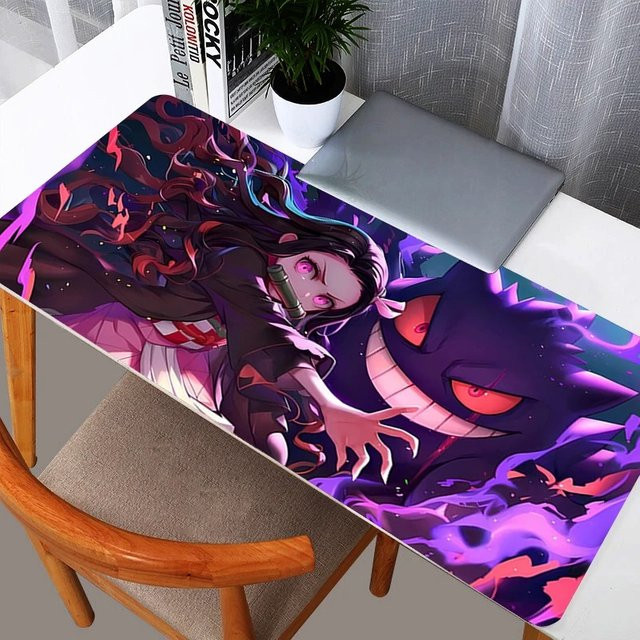 Potdemiel Gamer Mauspad XXL Gengar Nezuko Motiv in Multicolour für Notebook und Tastatur - Bild 1