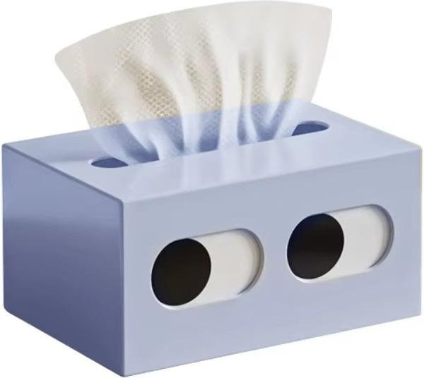 Changxingqiao Cartoon Taschentuchbox mit großen Augen aus Kunststoff, Blau - Bild 1