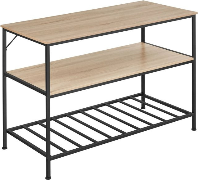tectake Küchenregal Akeley Industrial Style aus Stahl und Spanplatte, Farbe Braun/Beige, B/T/H: 120 x 60 x 90,5 cm - Bild 2