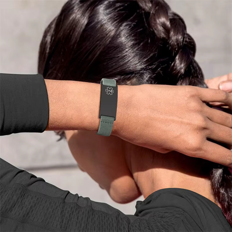 Medic Info medizinisches Alarm-Armband, Edelstahl, Schwarz, Herren - Bild 2