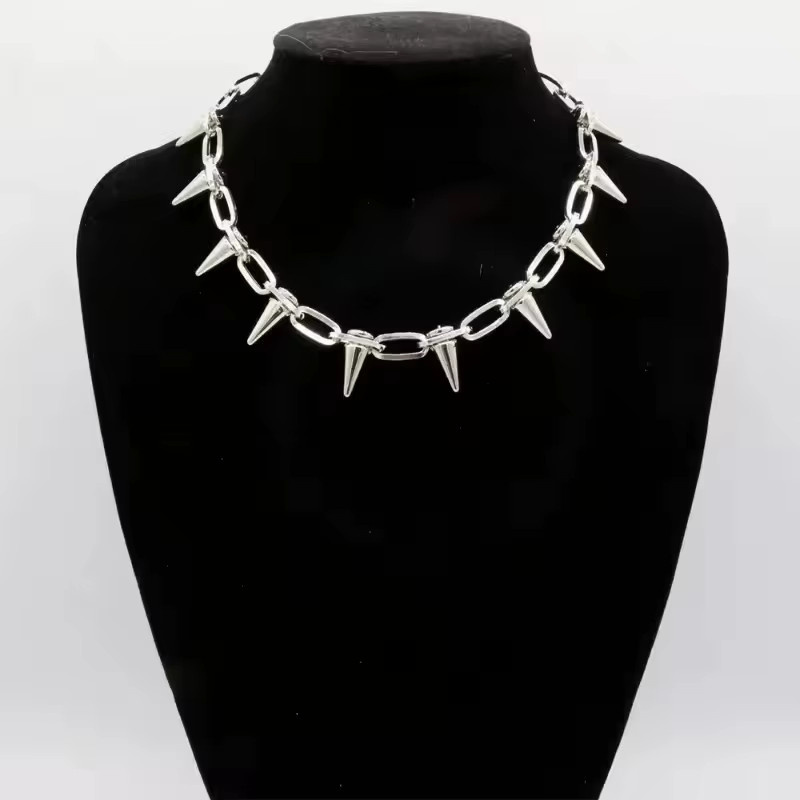 imixlot Herrenkette Legierung, Silber, Nieten, Choker - Bild 4