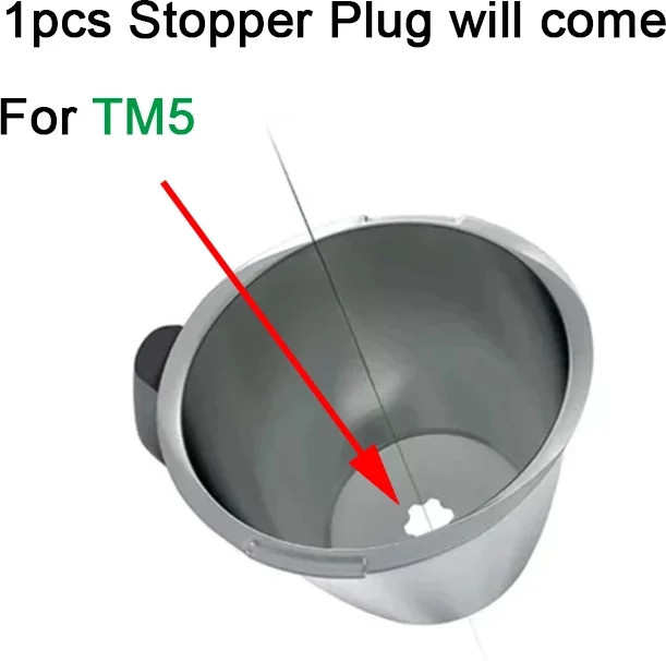 Vorwerk Haupttopfstopfen für Thermomix TM5 Slow Cooker mit Klingenloch und Verschlusskappe in Silber - Bild 1