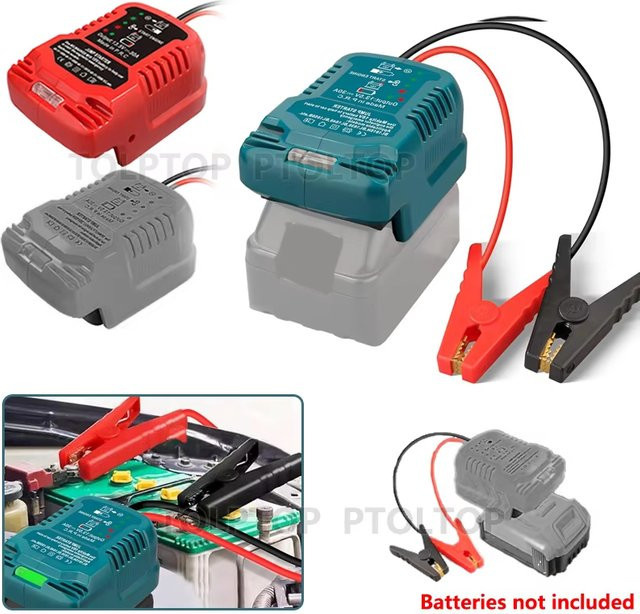 Starthilfe-Adapter 11AWG Booster-Kabel für Dewalt, Makita, Milwaukee und Einhell 18V/20V Li-Ionen-Akkus - Bild 1