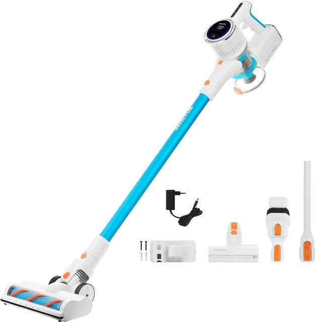 Genius Akku-Staubsauger Invictus X7 Facelift, 14-teilig, weiß-blau, beutellos mit HEPA-Filter und Display - Bild 1
