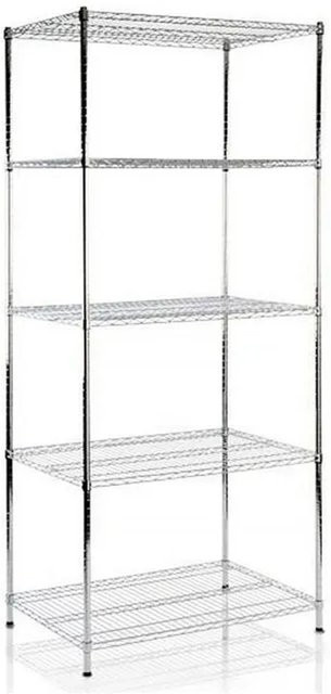 KARAT Gitterregal Himalaya verchromt mit 5 Böden B/T/H: 90 x 45 x 200 cm - Bild 1