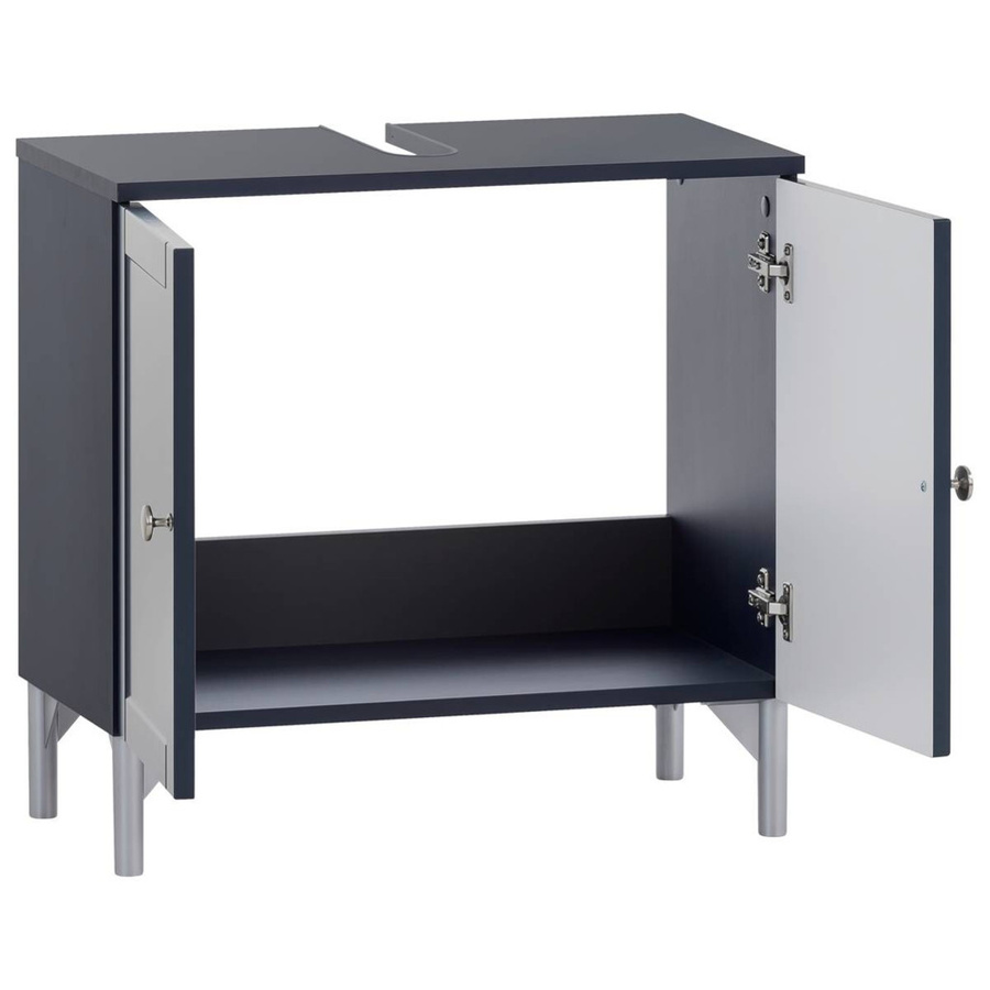 Waschbeckenunterschrank Jesper von Möbelpartner in Dunkelblau mit Landhausoptik, B/H/T: 60,2 x 58,5 x 32 cm - Bild 2