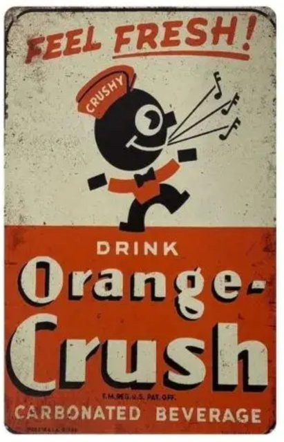 CIFBUY Orange Crush Retro Blechschild Wanddekoration Metall in Orange, B/H: 20 x 14 cm - Bild 1
