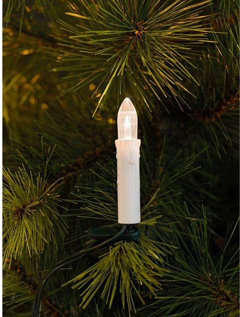Konstsmide LED Baum Lichterkette mit 20 warmweißen Topbirnen für innen, grün/weiß - Bild 1