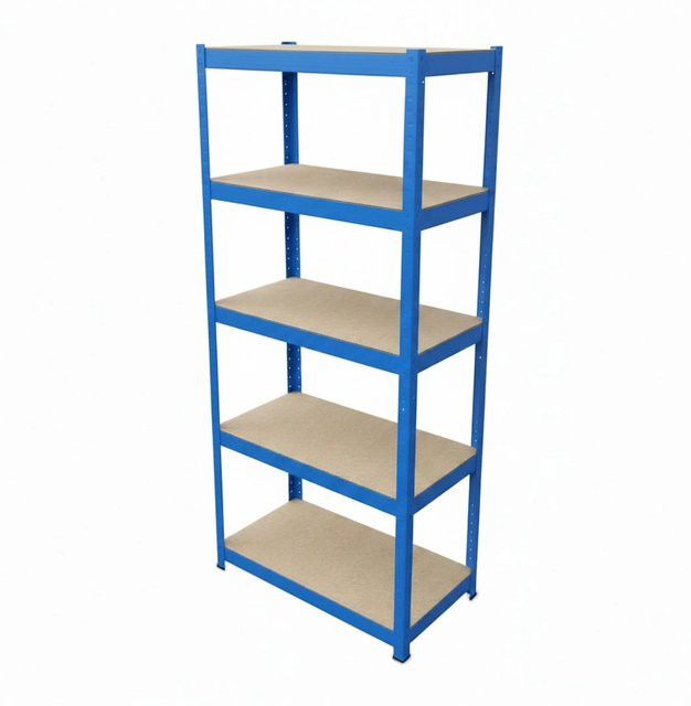 Relaxdays Schwerlastregal aus Stahl in Blau mit verstellbaren Regalböden, Höhe: 180 cm, Breite: 60 cm, Tiefe: 30 cm - Bild 1