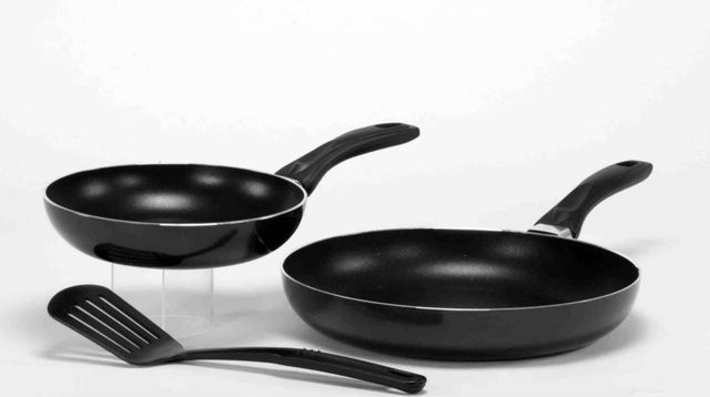 Alu-Pfannenset Delphi 3-teilig in Schwarz mit Antihaftbeschichtung - Bild 1