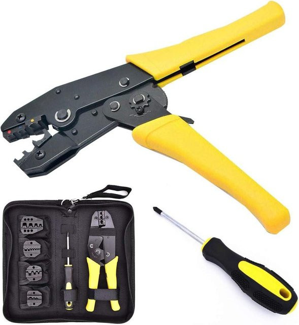 TOP-MAX LY-30J Crimpzange Set für Auto Terminals und Anschlüsse, Drahtschneider und Schraubendreher, Gelb - Bild 1