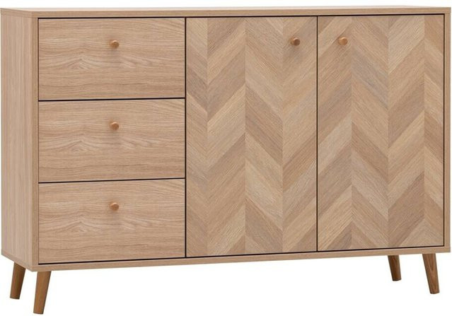 Schildmeyer Sideboard Visby Eiche Fischgräte in Vintage-Look, B/H/T: 109 x 63,9 x 33,05 cm - Bild 1