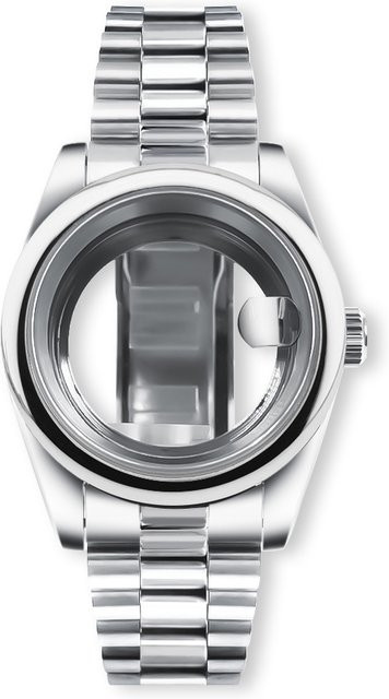 Manbushijie Uhrengehäuse Edelstahl, Silber, Saphirglas, 36mm/39mm - Bild 1