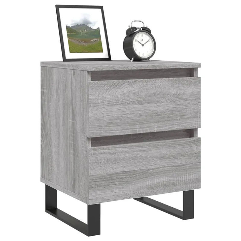 Vidaxl Nachttische Set aus 2 Stück in Grau Sonoma-Eiche, Modern, B/T/H: 40 x 35 x 50 cm - Bild 1