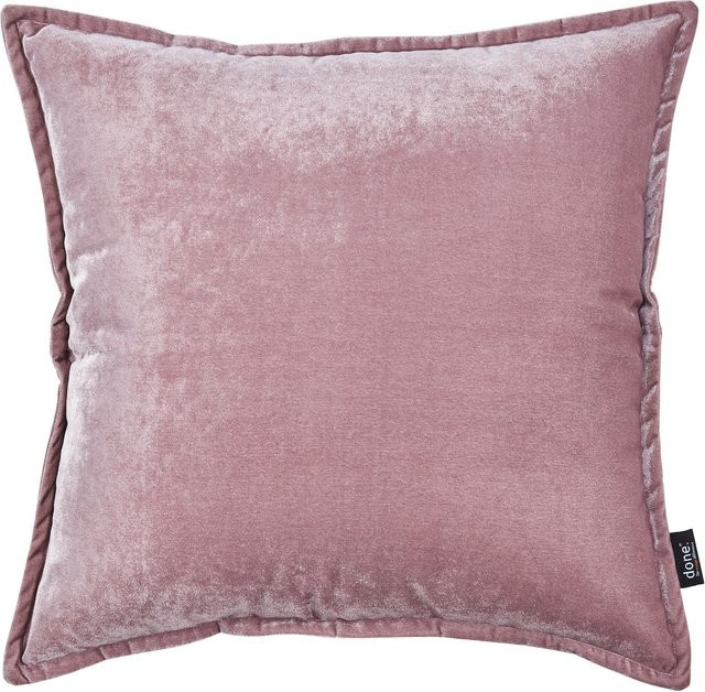 DONE Kissenhülle Glam in Pink aus Samt mit quadratischem Design und abnehmbarem Bezug - Bild 1
