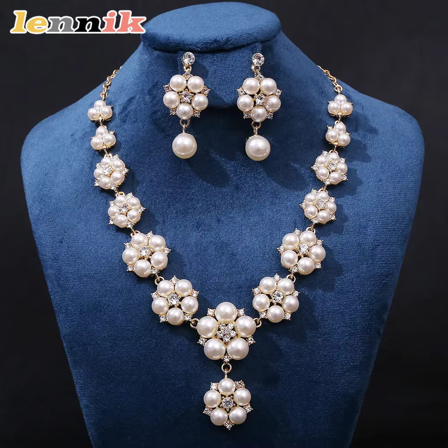 LENNIK Schmuck-Set, Perlen, Kristall, Hochzeit - Bild 1