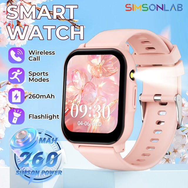 SIMSONLAB Smartwatch, 1,83 Zoll, Schwarz, Kunststoff, Silikon, Unisex - Bild 1