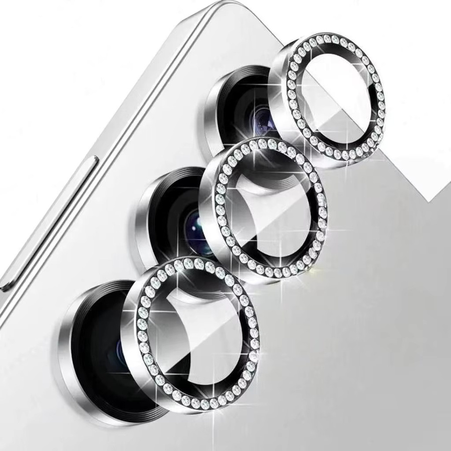 3er-Set Diamant-Kamera-Schutzringe aus gehärtetem Glas für Samsung Galaxy A-Serie in Gold und Silber - Bild 3
