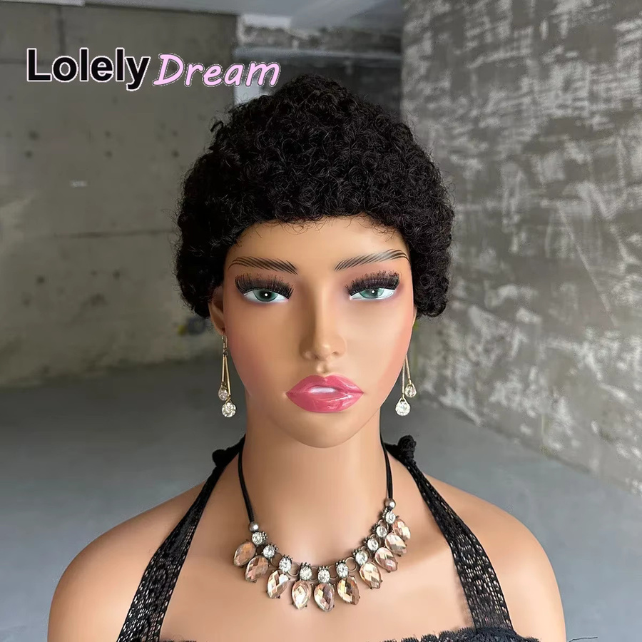 Lolely Dream Afro-Perücke, Pixie-Schnitt, lockig mit Pony - Bild 2