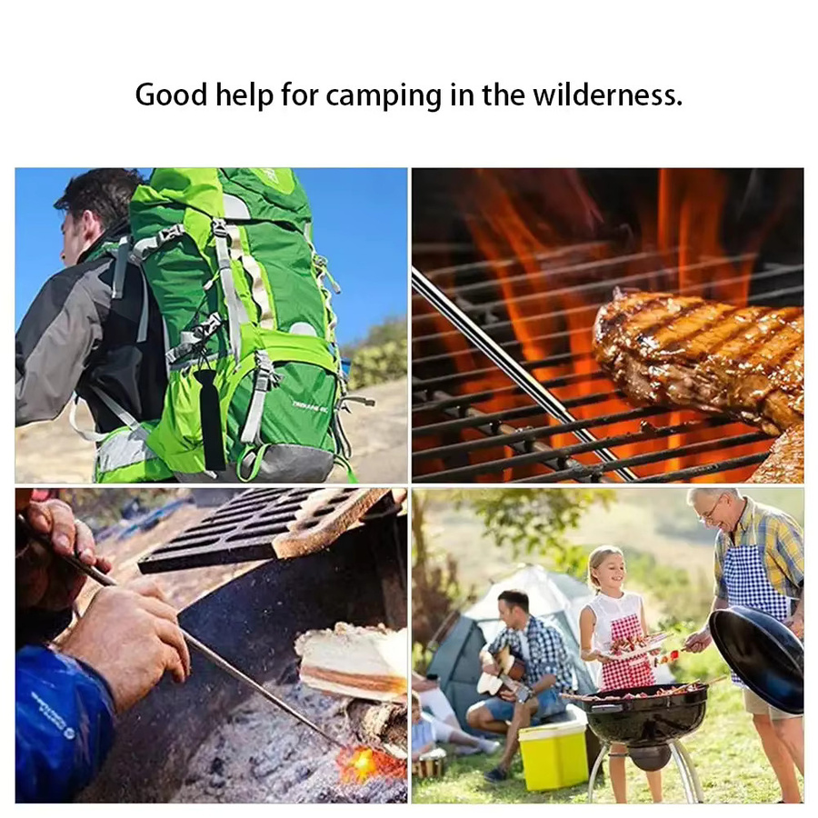 Teleskopisches Feuerblasrohr aus Edelstahl in Silber für Camping, BBQ und Outdoor-Einsätze - Bild 3