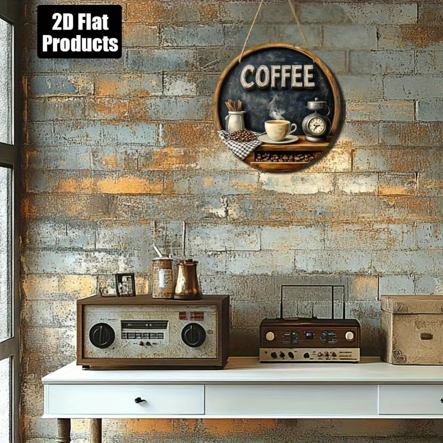 HELLOYOUNG Retro Metallschild Rund Multicolour Wandkunst für Bar Küche Café und Büro - Bild 2