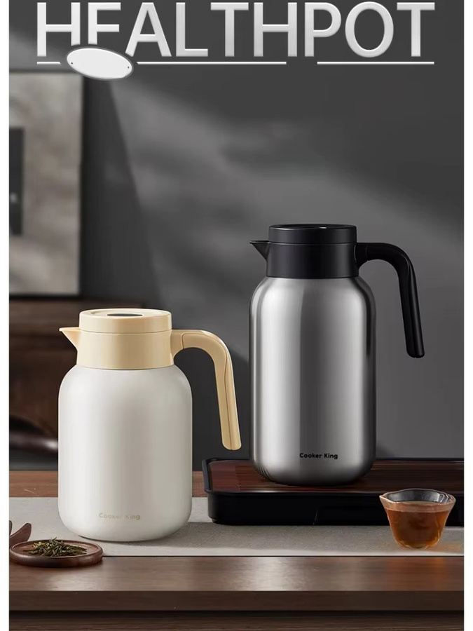 COOKER KING Isolierter Edelstahl Wasserkocher und Thermoskanne in Silber, 1,5 l bis 2,0 l Fassungsvermögen - Bild 5