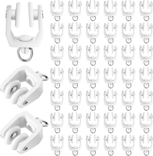 Weiße Kunststoff-Schienenrollen für Deckenvorhänge mit Haken, 11 mm Gleitschienengleiter - Bild 1