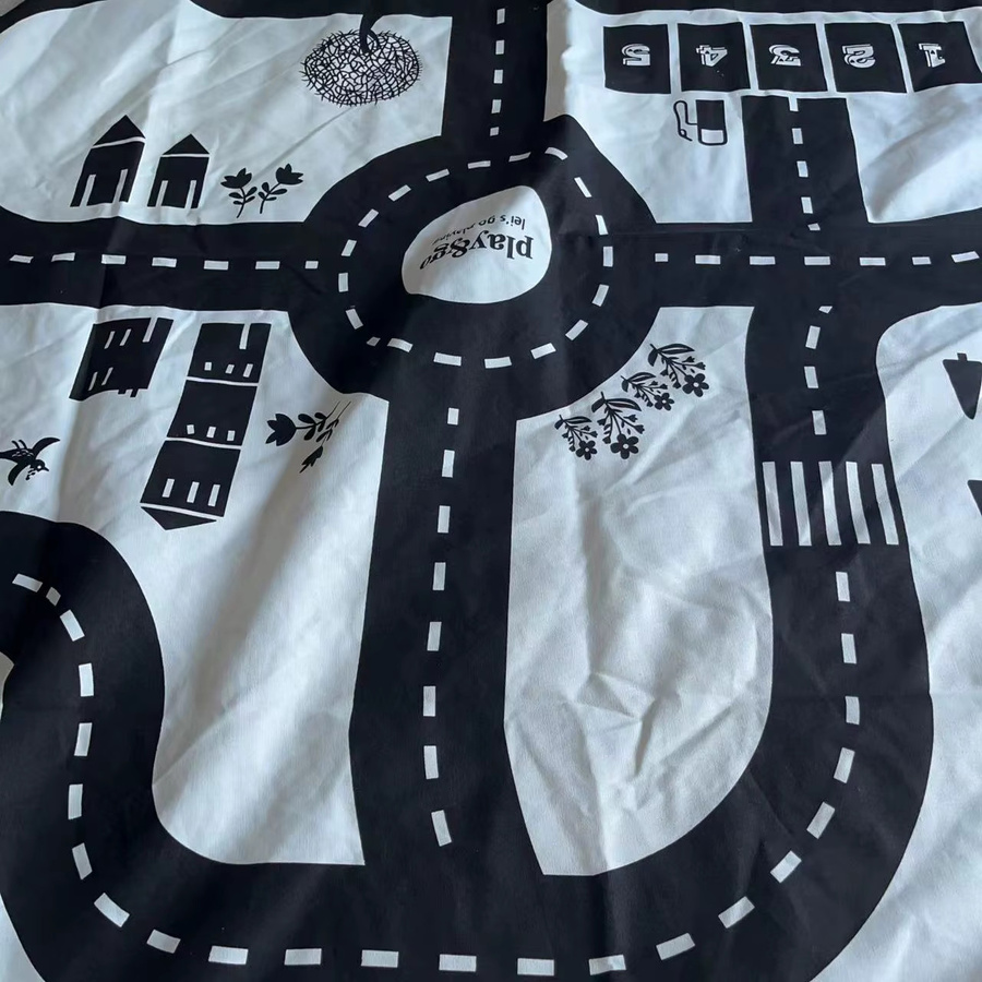 EGW Spielmatte aus Baumwolle für Kinder mit Straßenmuster, B/B: 140 x 140 cm - Bild 5