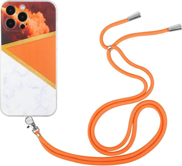 Apple iPhone 12 Pro Max Schutzhülle mit Handykette in Orange - Bild 1